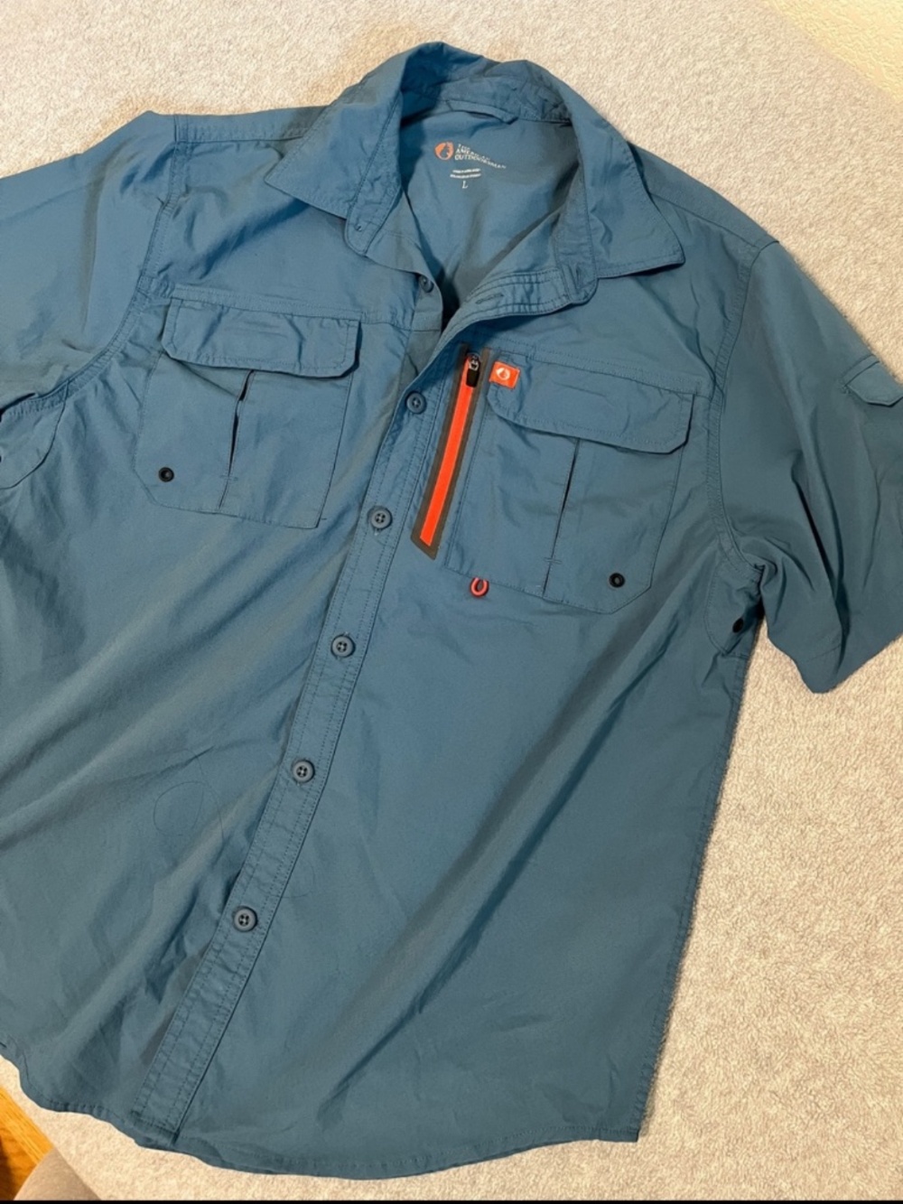 The American Outdoorsman Fishing Shirt Mens Large Ripstop Outdoors Hiking